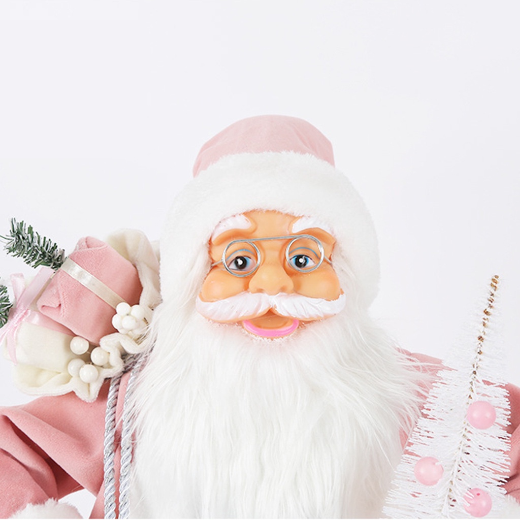 Phụ Kiện Trang Trí Giáng Sinh Hình Ông Già Noel Màu Hồng Khối Lượng Nhẹ