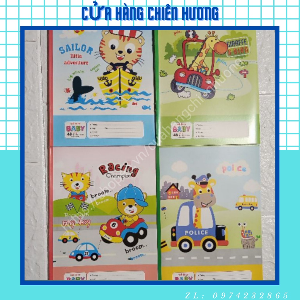 10 quyển vở ô ly baby 48 trang