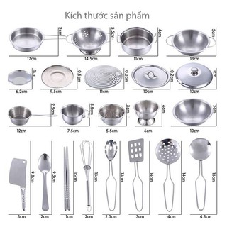 Bộ đồ chơi nấu ăn inox 40 chi tiết