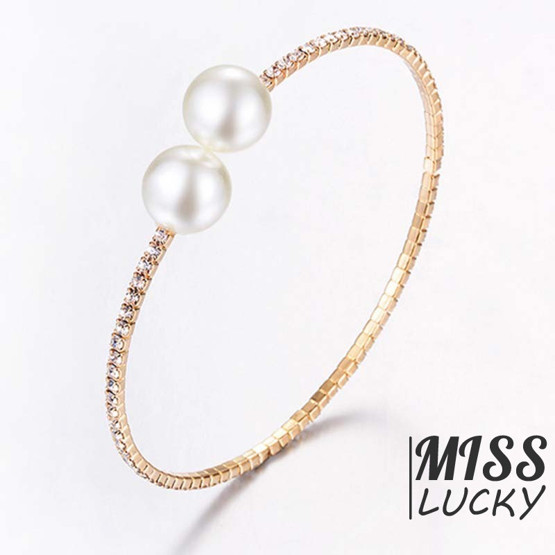 Set trang sức đính đá và ngọc trai sang trọng cho nữ