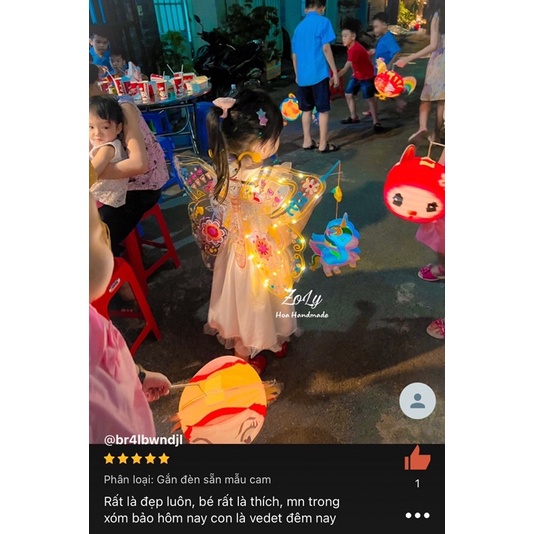 Đồ chơi Trung Thu, quà sinh nhật, quà 1/6 cho bé gái - Cánh thiên thần phát sáng