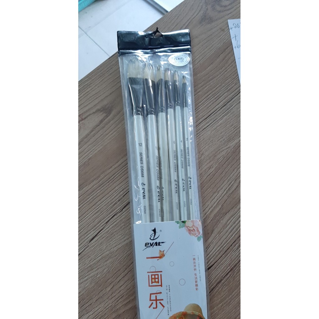 [ TÂM TÂM ]-Bộ cọ Eval DS688, 6 cây đầu oval-