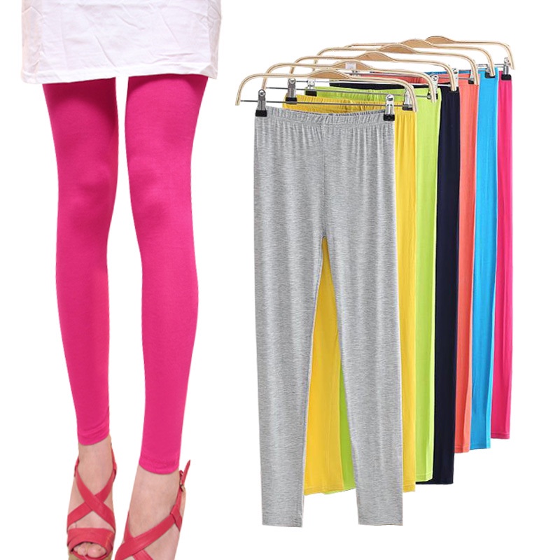 Quần Legging Modal Mỏng Co Giãn Mùa Hè Năm 2021 Dáng Ôm Dài Đến Mắt Cá Chân Có Khóa Kéo Cho Nữ