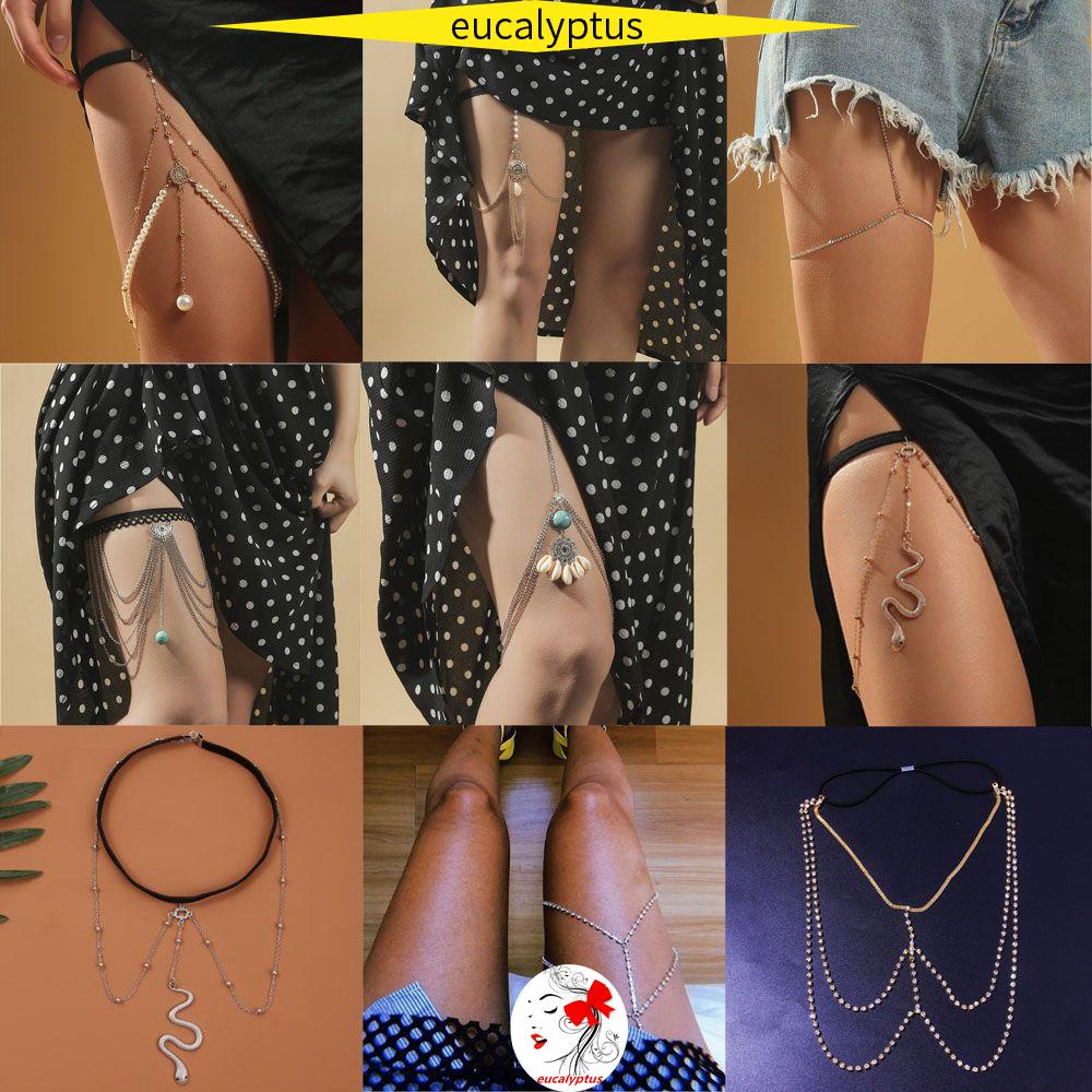 Chuỗi Vòng Đeo Đùi Nhiều Lớp Co Giãn Thời Trang Đi Biển Cho Nữ|Phụ Kiện Bikini Màu Sắc Quyến Rũ Làm Quà Tặng Ngày Valentine