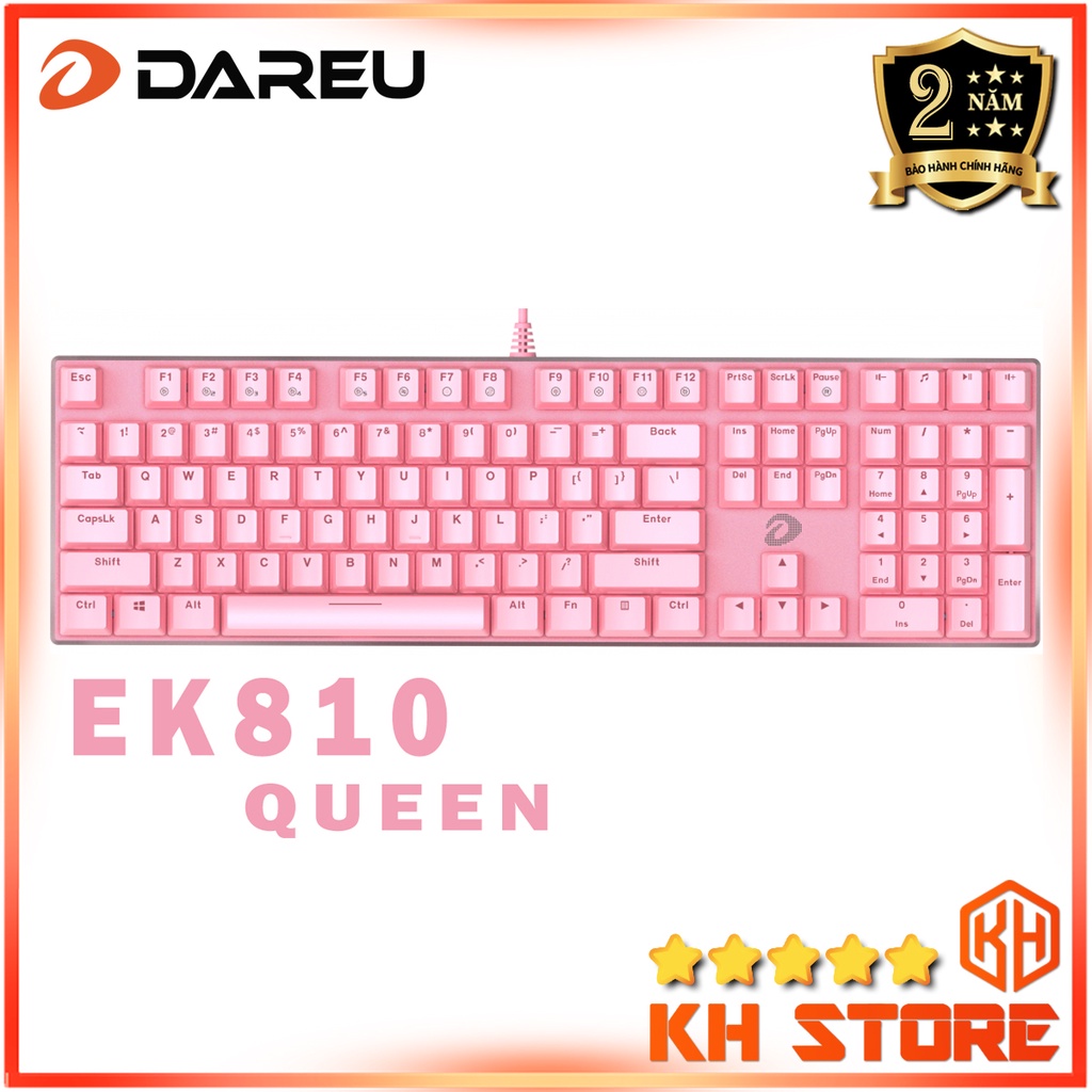 Bàn phím cơ Gaming, chơi game có dây DAREU EK810 - Queen (MULTI-LED, Blue/ Brown/ Red D switch) - EK