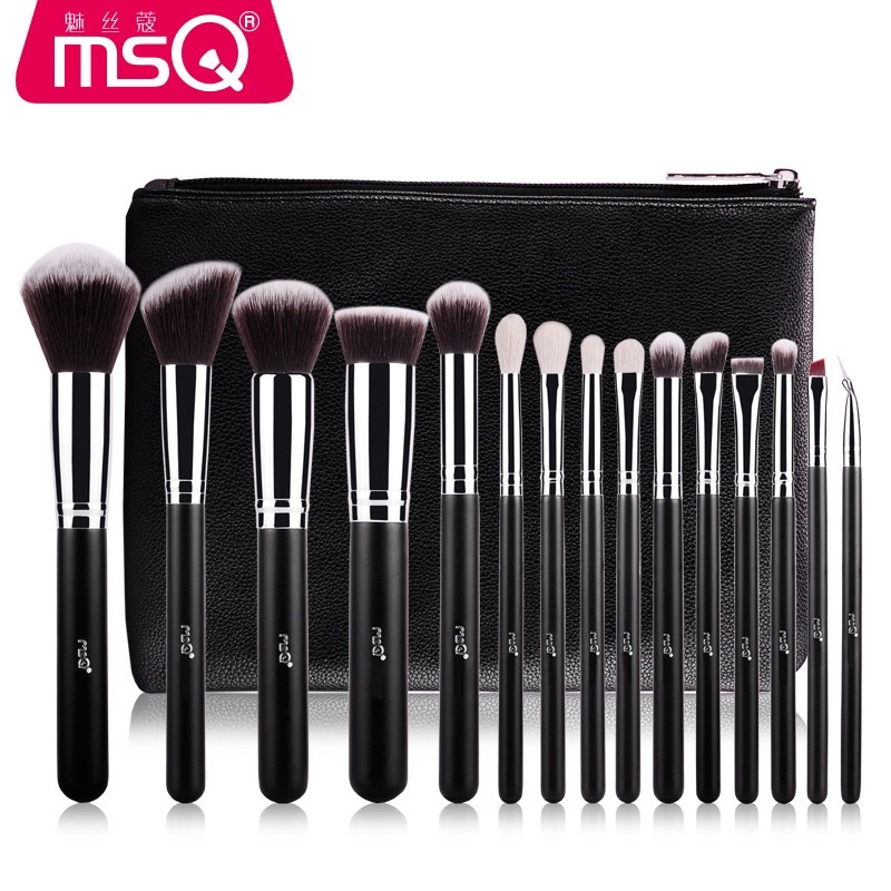 Bộ Cọ Trang Điểm Chuyên Nghiệp Cao Cấp 15 Cây MSQ Luxury Classic 15 Psc Antipacterial Pro Brush Set