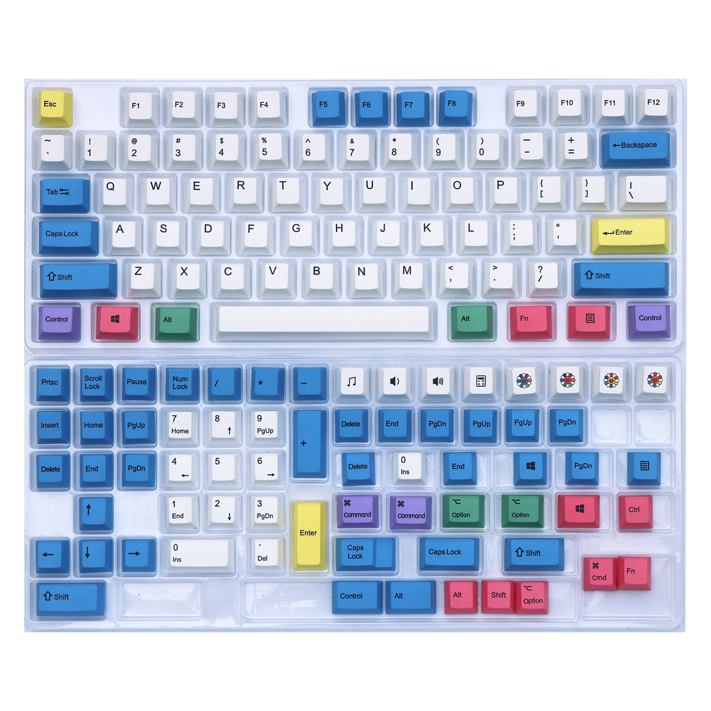 Set Keycap PBT nút bàn phím cơ phối màu Chalk, Honey Milk phù hợp nhiều layout cơ bản