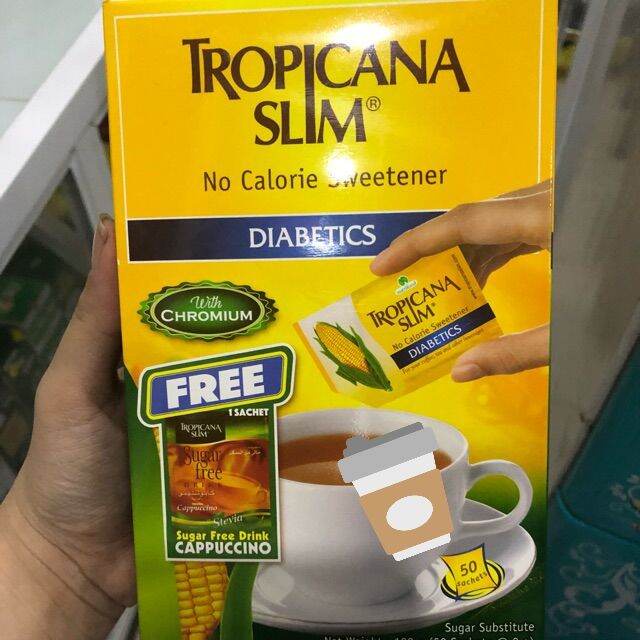 COMBO 3 HỘP ĐƯỜNG BẮP ĂN KIÊNG/ ĐƯỜNG ĂN KIÊNG TROPICANA SLIM DIABETICS - hộp 100gr ( 50 gói x 2gr )