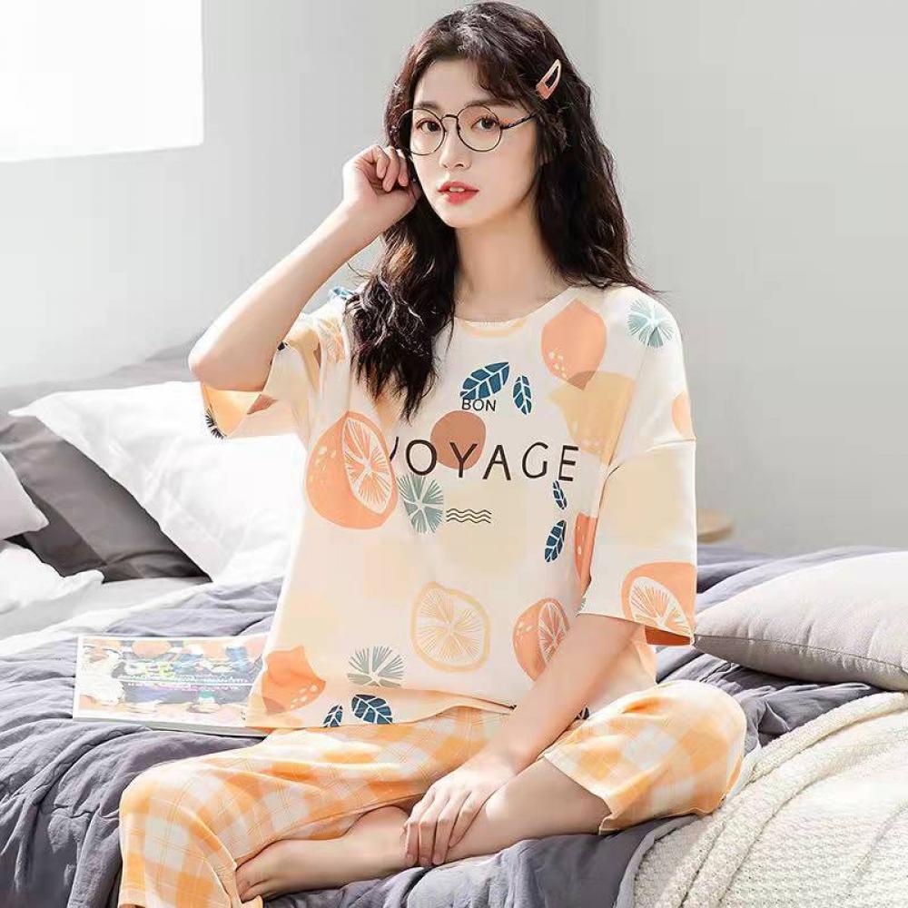 Bộ Đồ Ngủ Hai Mảnh Họa Tiết Hoạt Hình Nhiều Màu Sắc Dành Cho Nữ Size m-5xl