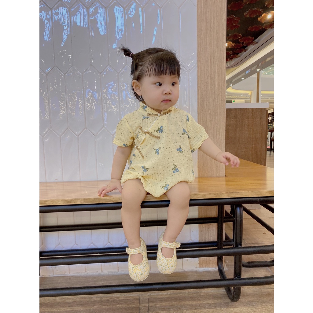 Body bé gái Lunar SODA KIDS thiết kế sườn xám, chất liệu xô muslin mềm, mát