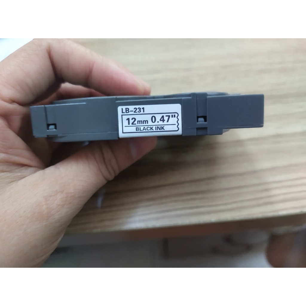 Băng nhãn in LB-231 dành máy Brother P-Touch E110, E300-chữ đen nền trắng,