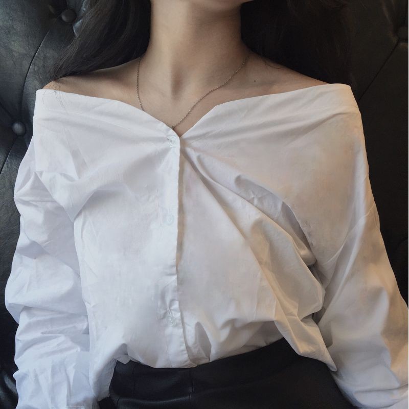 ÁO SƠ MI TRỄ VAI HỌ SINH CÔNG SỞ BASIC THỜI TRANG NỮ