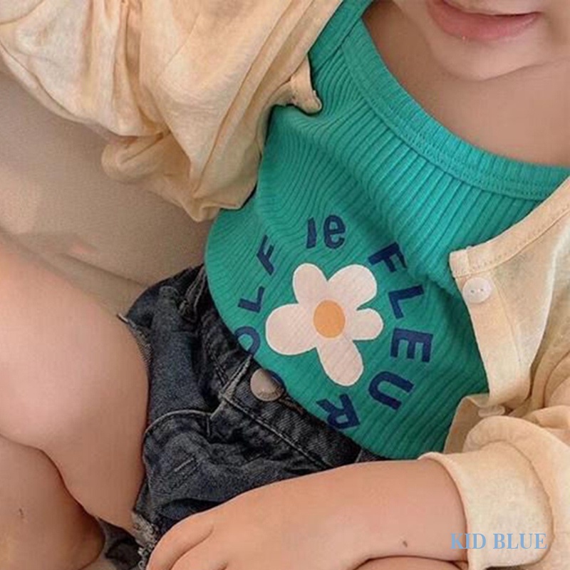 Áo Hai Dây Họa Tiết Hoa Cúc Thời Trang Hàn Quốc Dễ Thương Cho Bé Gái