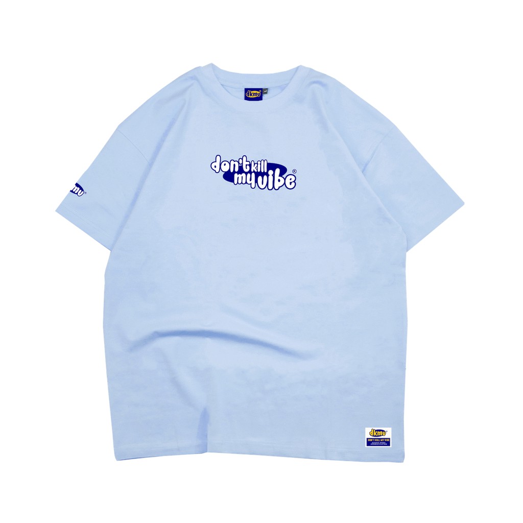 Áo thun nữ Don't Kill My Vibe form rộng màu xanh, vải cotton - Light Blue Basic Tee