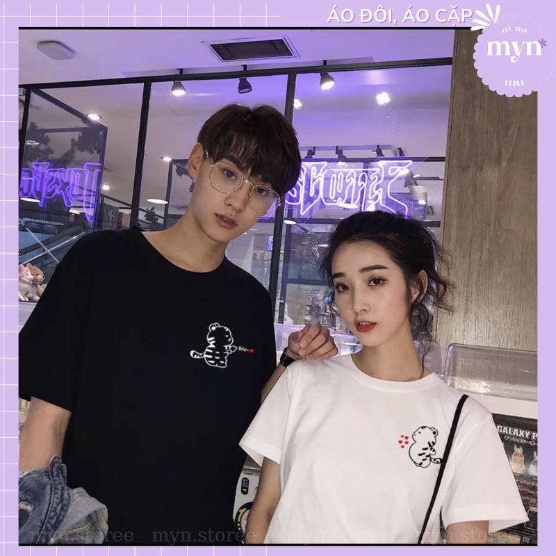 Áo phông cặp Áo đôi Unisex tay lỡ chất liệu cotton thun co giãn nhẹ mặc siêu thoáng mát