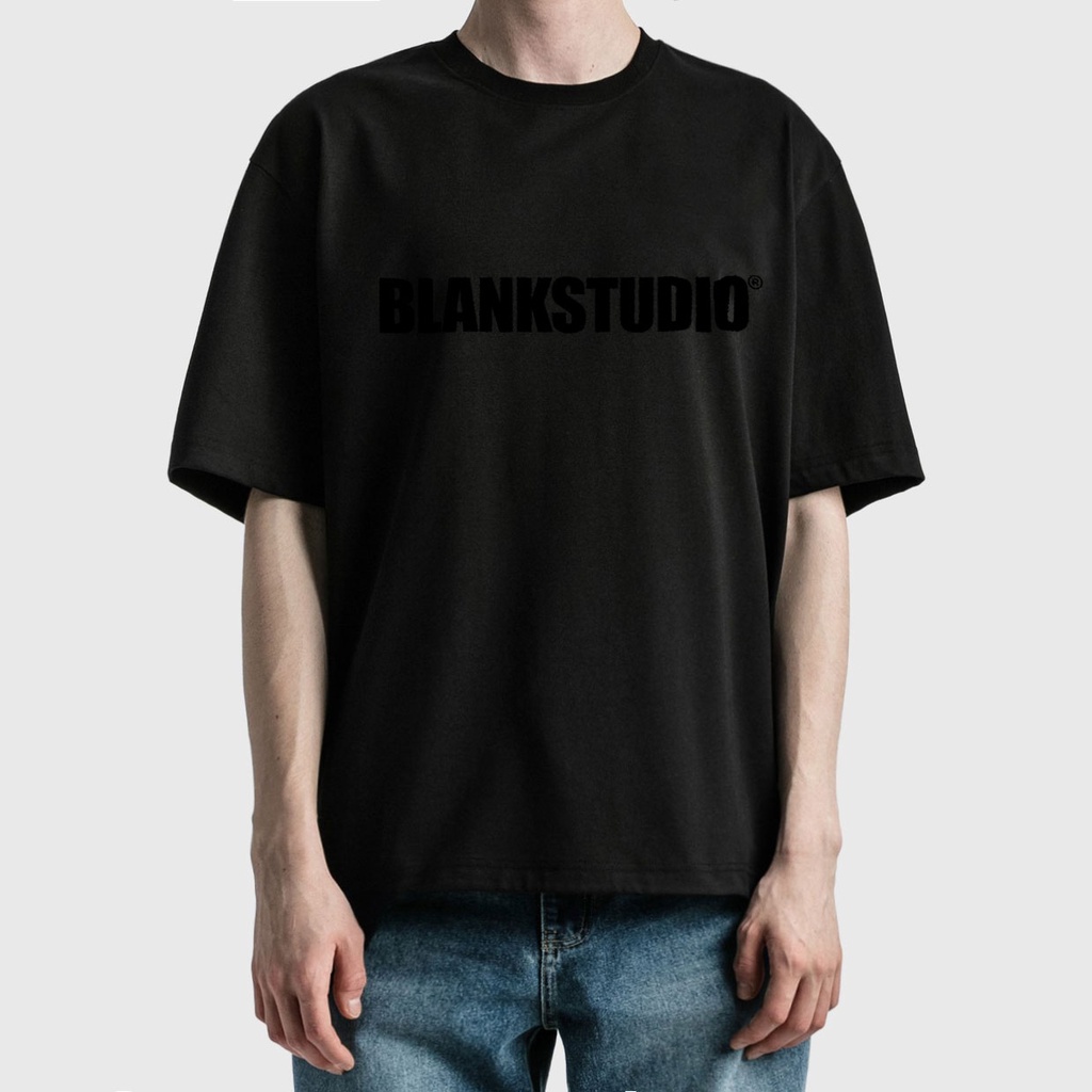 BLANK | Áo Thun BLANKSTUDIO Tay Lỡ Unisex - Đen/Trắng/TAN Cổ Tròn