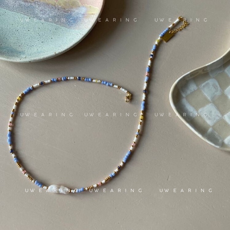 Vòng cổ UW blue phong cách vintage