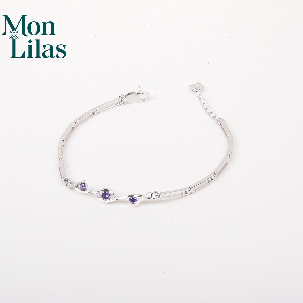 Lắc tay bạc Mon Lilas đính đá thiết kế cá tính V0420003/1