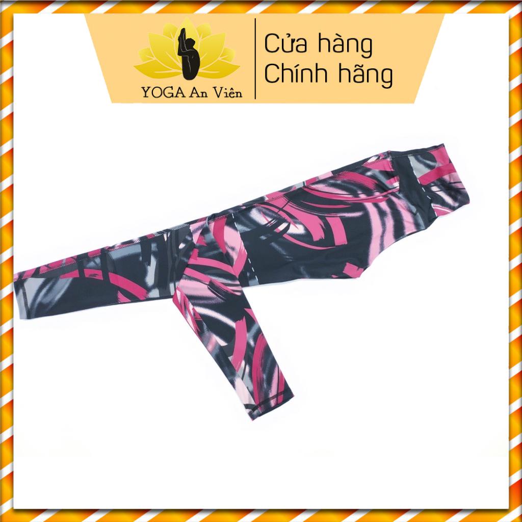 Quần tập yoga họa tiết chất vải co giãn thấm hút mồ hôi tuyệt đối - Yoga An Viên