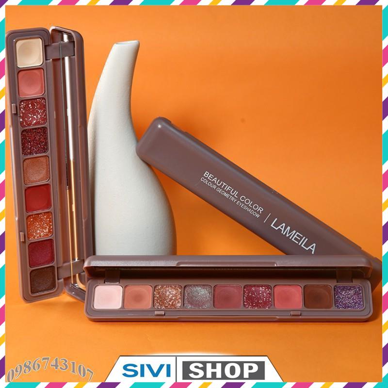 Bảng phấn màu mắt dài 9 ô màu Lameila Beautiful Color