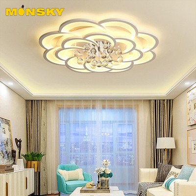 Đèn ốp trần pha lê MONSKY EKKO 16 cánh 3 chế độ ánh sáng có điều khiển từ xa tiện dụng