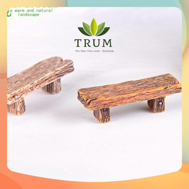 Ghế Gỗ Loại Lớn 5,5 x2cm Trang Trí Tiểu Cảnh Sen Đá Terrarium