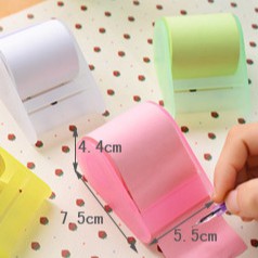 <Ảnh Thật Shop Chụp> Cuộn Sticky Giấy Note Màu Trơn Kèm Khay Xé Tiện Lợi Teeci603