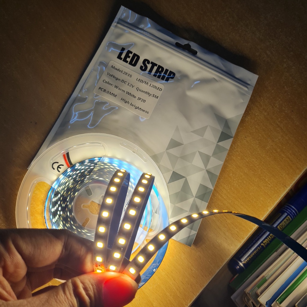 Công tắc cảm biến gương và dây led dán 5m 12v