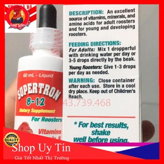 Super Tron B12 60ml -Dinh Dưỡng Nuôi Gà Tăng Bo