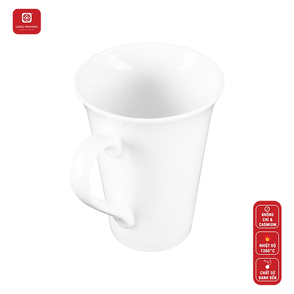 Ca CF sứ Long Phượng - Cốc uống trà và cà phê có miệng loe cao cấp