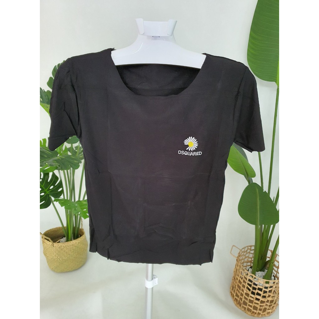 [Giảm 10k đơn 199k] Áo Thun Nữ Tay Ngắn Cổ Tròn Nhiều Màu Hoa Cúc, Thiết Kế Cổ Rộng, Áo Phông Đơn Giản HH108 | BigBuy360 - bigbuy360.vn