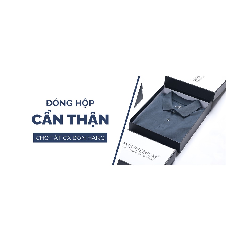 Áo thun cổ tròn tay ngắn PREMIUM phối viền cao cấp, chất liệu 100% cotton, Basis AT05 | BigBuy360 - bigbuy360.vn