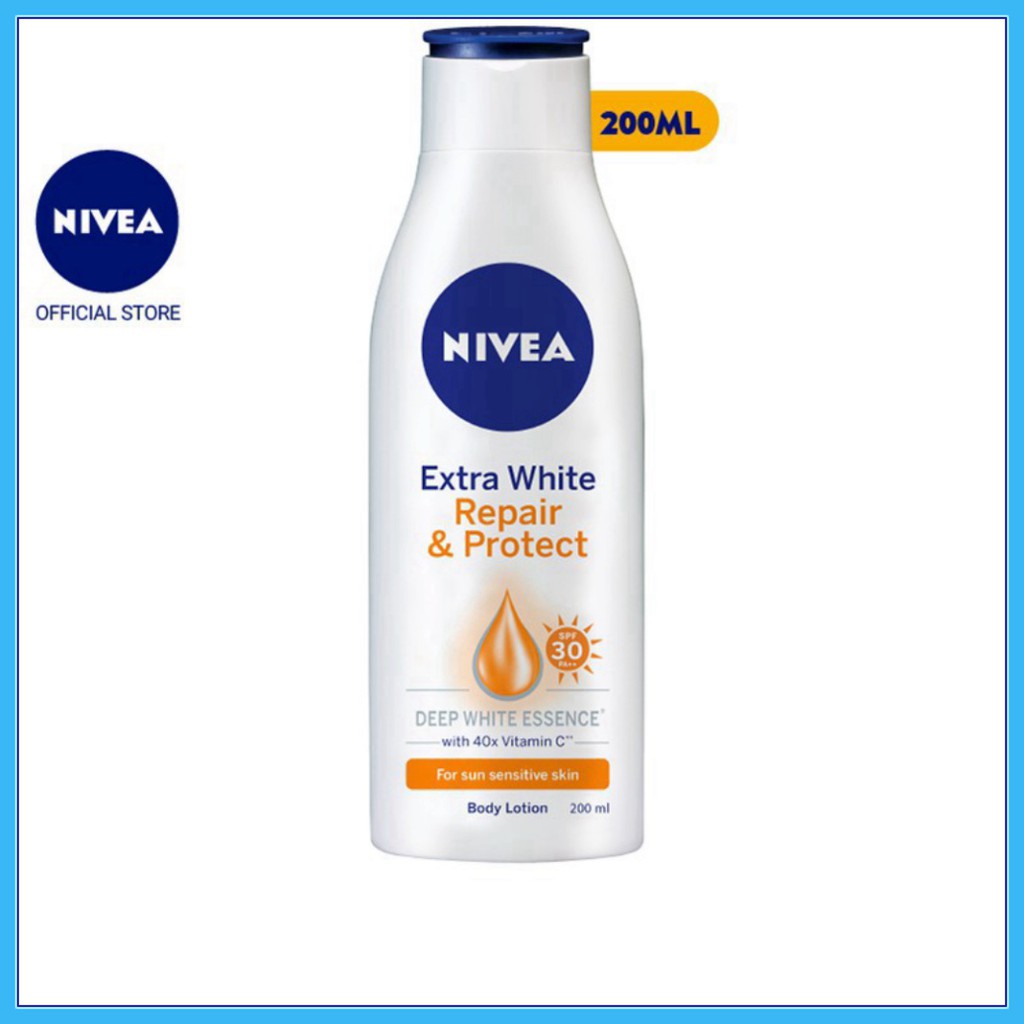 Bộ đôi NIVEA Sữa dưỡng thể dưỡng trắng ban ngày (200ml) ban đêm (250ml)