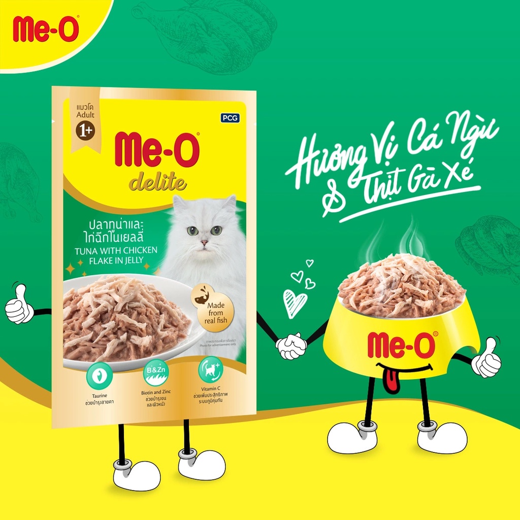 Pate Cho Mèo Me-O dinh dưỡng Delite 70gr cao cấp cho mọi lứa tuổi - thaivucattery