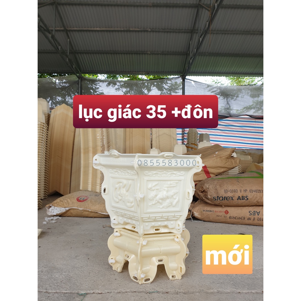 [Mới] khuôn đúc chậu cảnh lục giác 35 (khuôn chậu ABS có lòng trong)