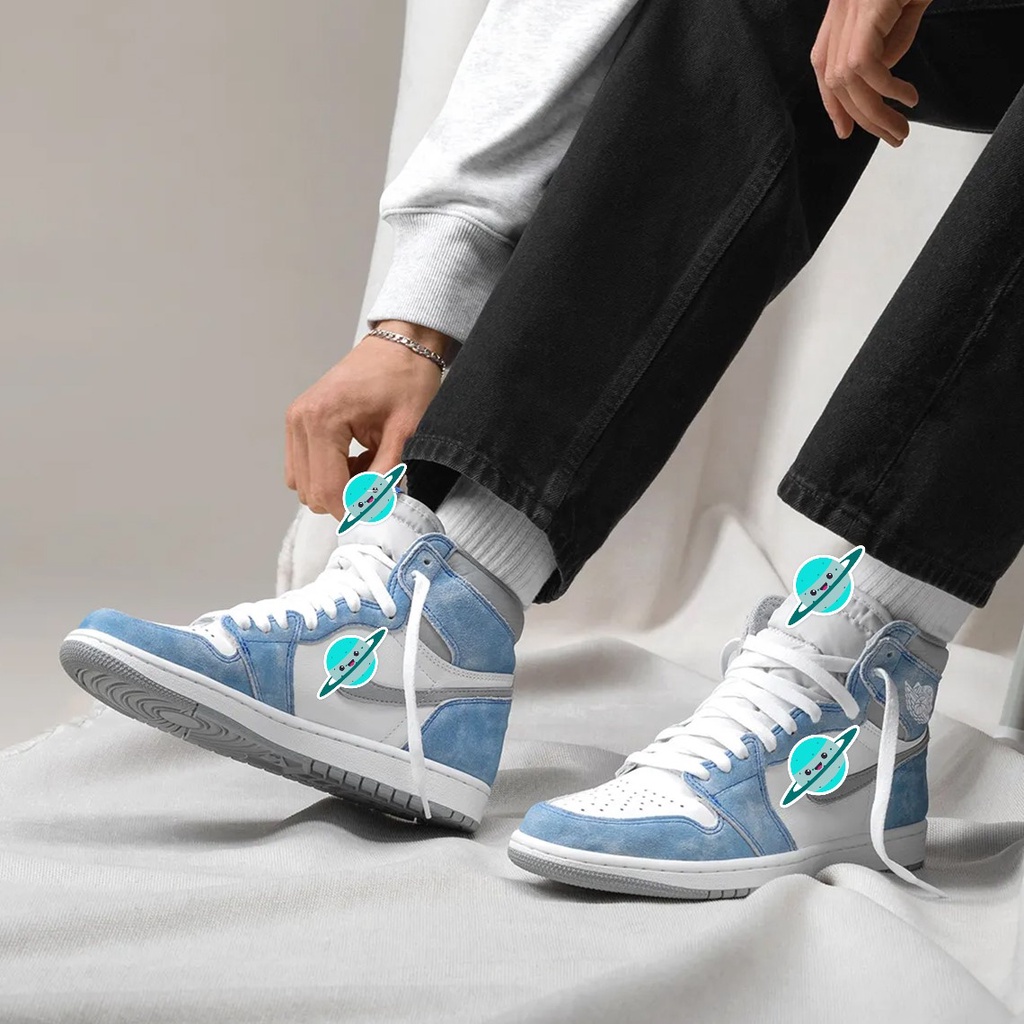 Giày thể thao jordan hyper royal xanh nỉ cao cổ mới, Giày jd1 xanh loang mây trời nam nữ hot nhất 2021