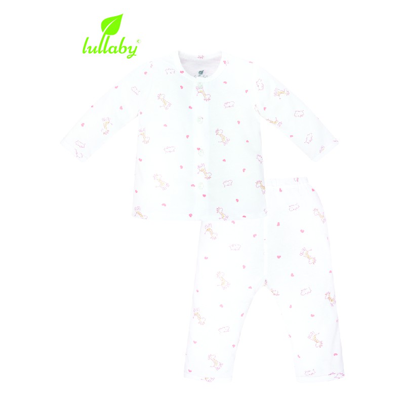 Lullaby - Bộ quần áo cài giữa tay dài sơ sinh NH605606P