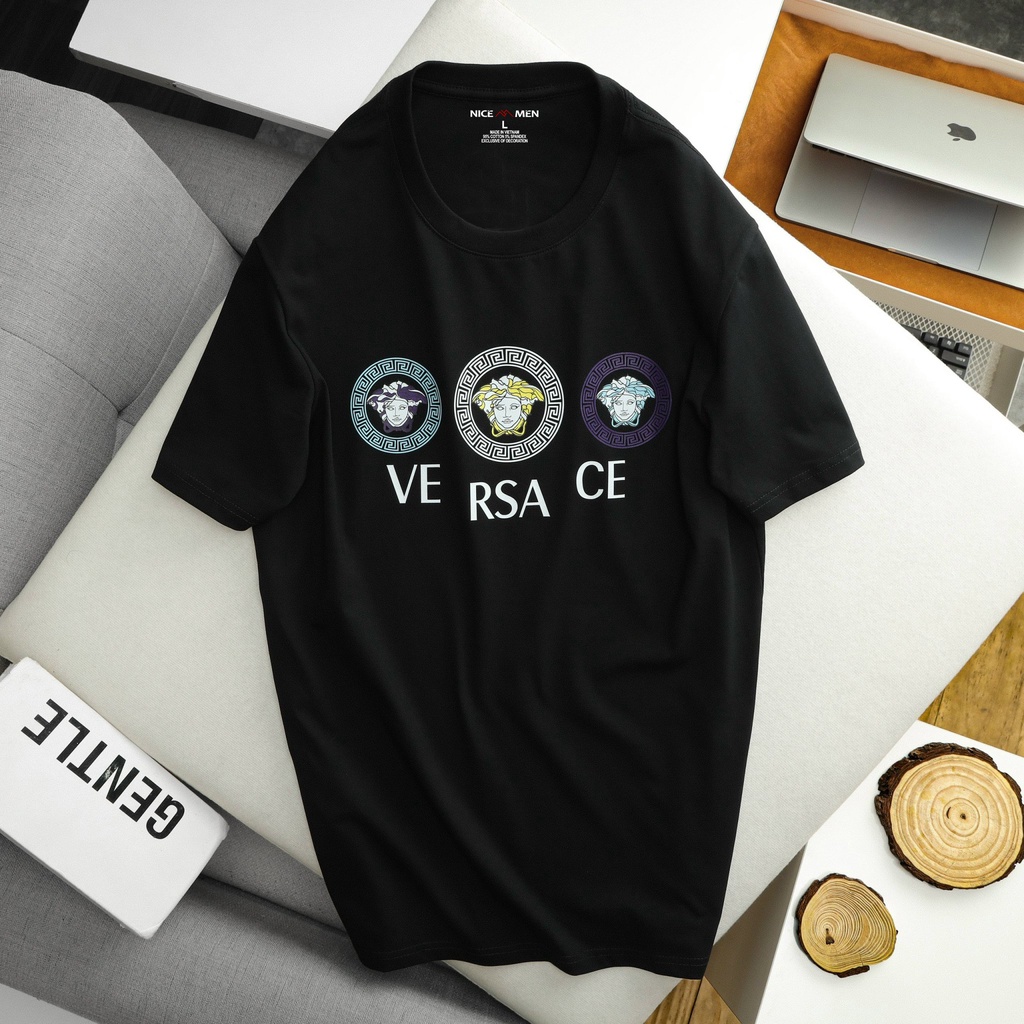 Áo Thun Form Rộng Medusa Tay Ngắn Phông Unisex 50 - 90Kg Trắng, Đen NICEMEN