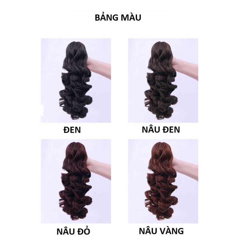 Ngoạm tóc giả xoăn N177 ❤️FREESHIP❤️ tóc giả ngoạm kẹp xoăn, quặm tóc giả, kẹp ngoạm tóc giả nữ Sỉ 55k