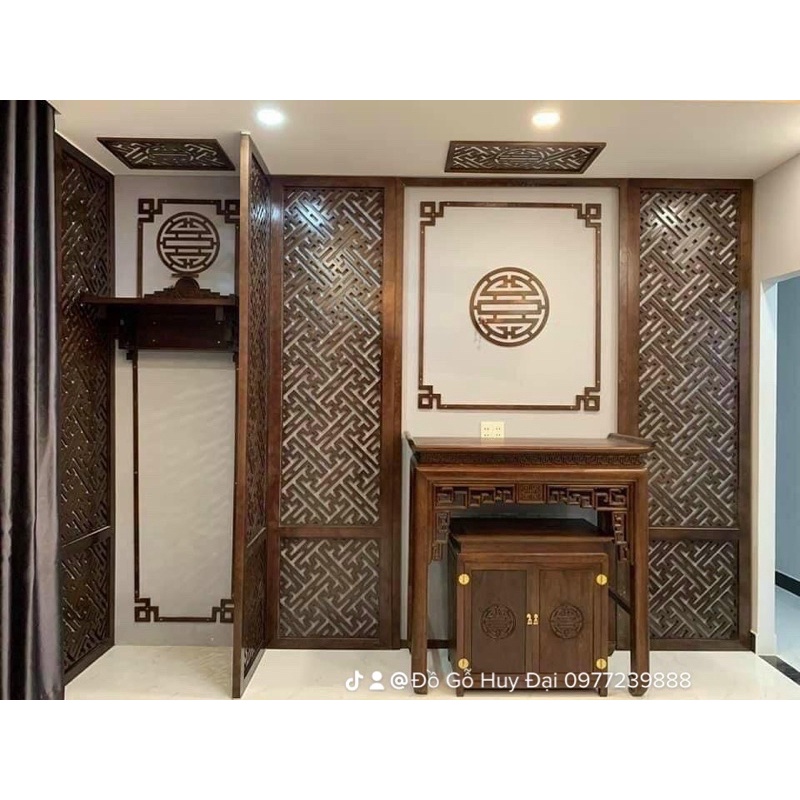 bộ bàn thờ gỗ sồi 127cm