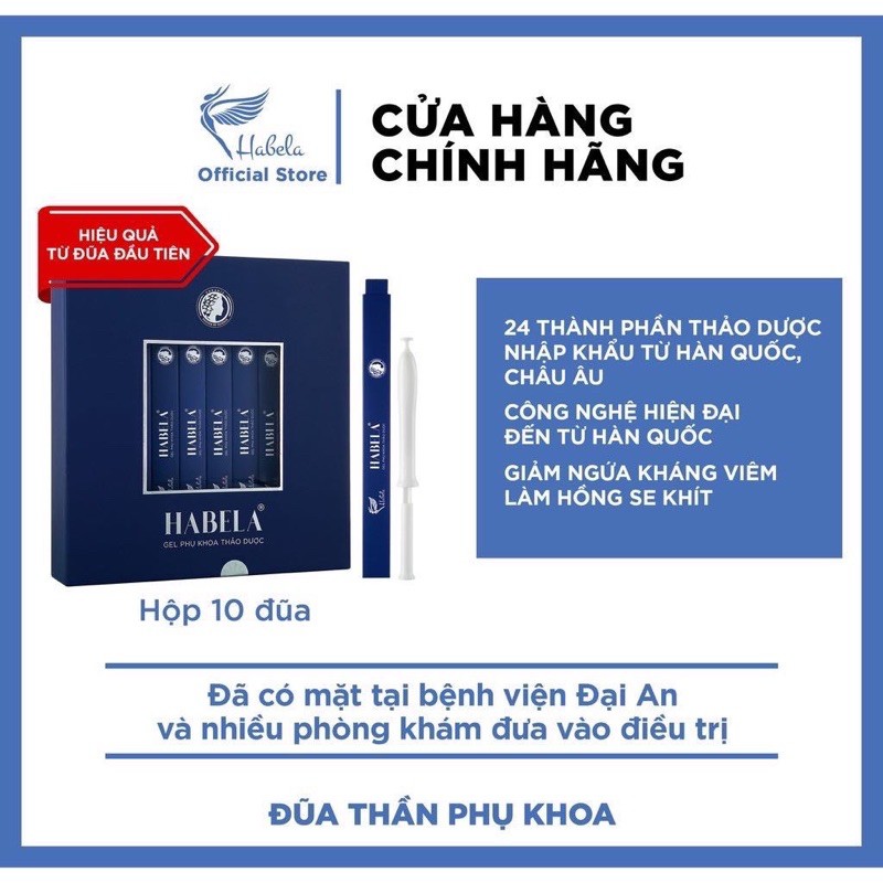 [ 1 hộp 10 đũa ]Đũa Thần Habela Gel Vệ Sinh Phụ Nữ Làm Sạch Se Khít Làm Hồng Vùng Kín