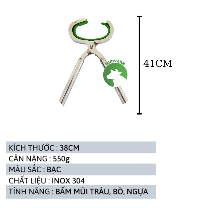 Kìm bấm mũi bò inox 304 xỏ vòng nhựa cho trâu bò VA10