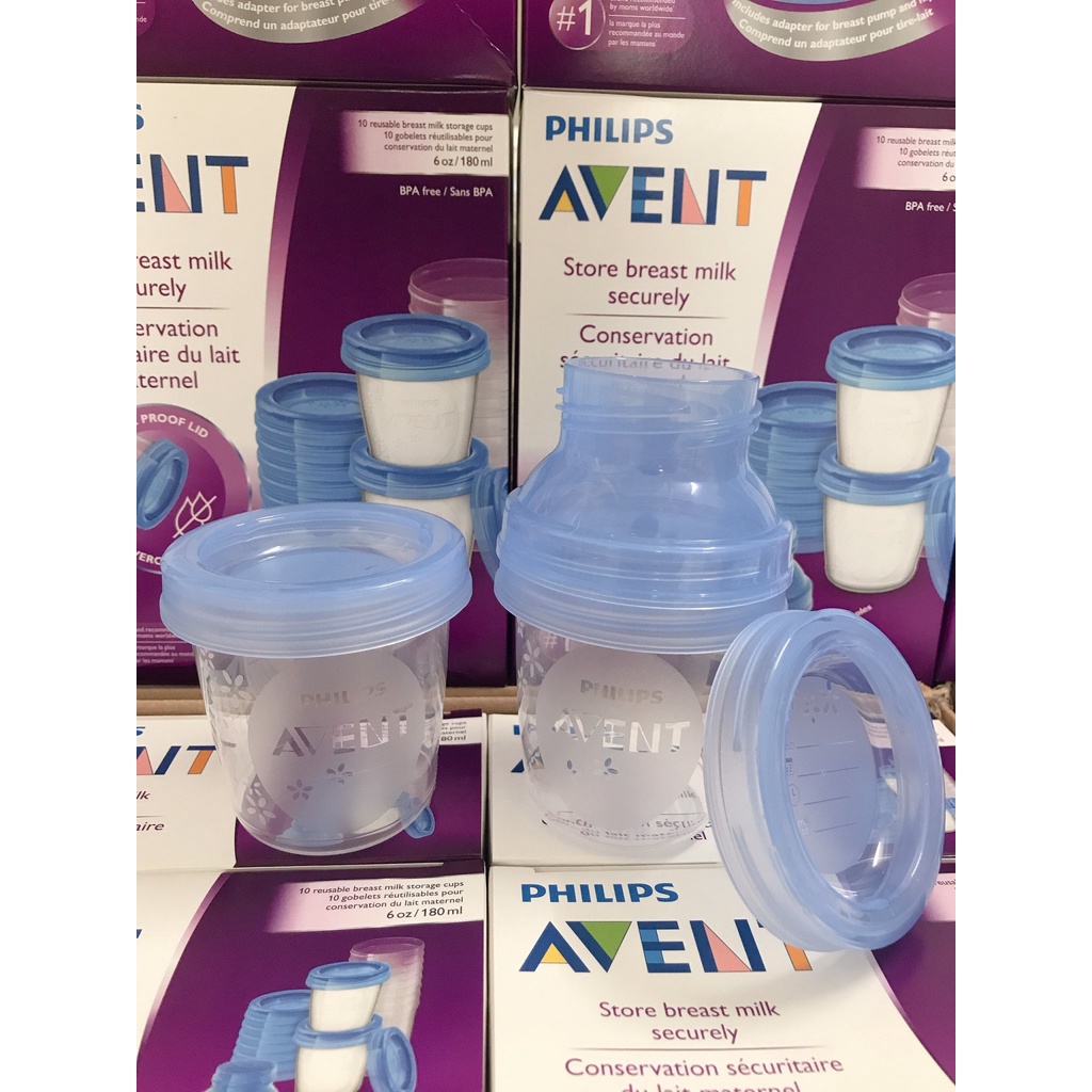 Cốc trữ sữa Avent 180ml và 240ml chính hãng( tách sét)