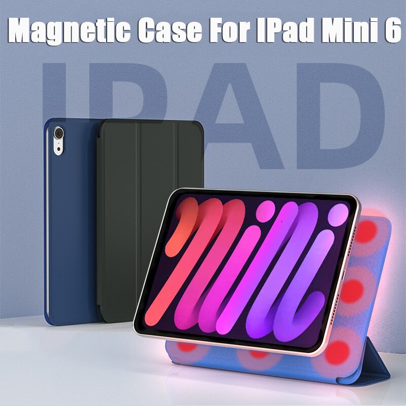 Bao da máy tính bảng bằng silicon và da PU từ tính tự động tắt mở máy thông minh mới cho IPad Mini 6 2021 A2568 A2569