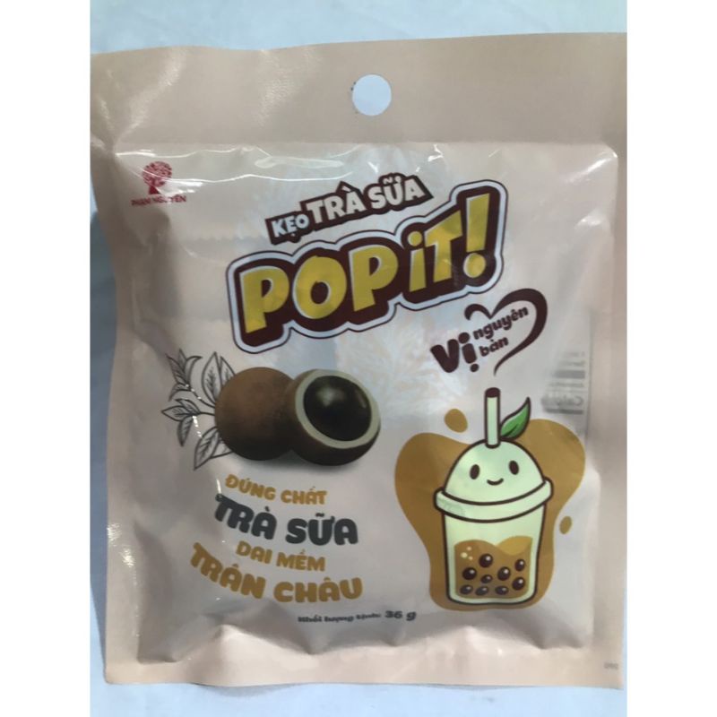 Kẹo Trà Sữa Trân Châu  Milk Tea PoPit Candy gói 36g