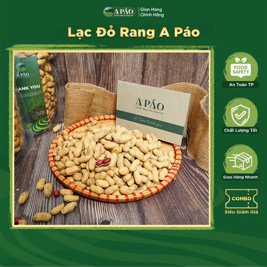 Đậu Phộng Đỏ Vùng Cao Gói 380gr - Đặc Sản Tây Bắc - Lạc Đỏ A Páo Nông Sản