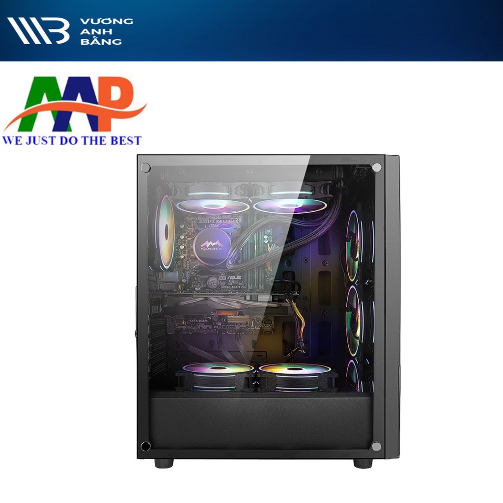 CASE AAP DIAMOND GAMING Mặt trước dãy Led RGB (Hông Kính Cường Lực)