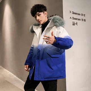 Áo phao nam mũ lông form rộng hàng quảng châu cao cấp