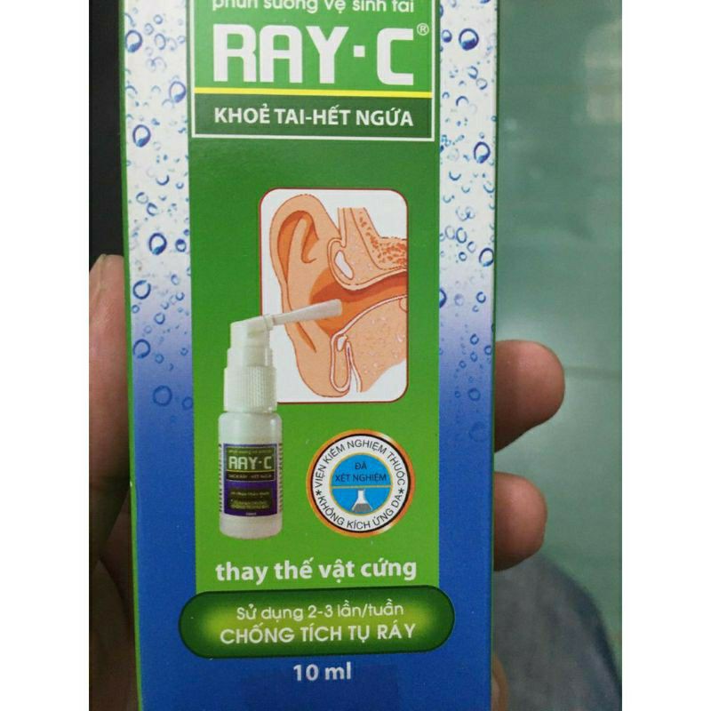 Vệ Sinh Ráy Tai RAY- C ⚡ CAM KẾT CHẤT LƯỢNG ⚡ Chai xịt vệ sinh tai, làm mềm ráy tai Khỏe Tai Hết Ngứa