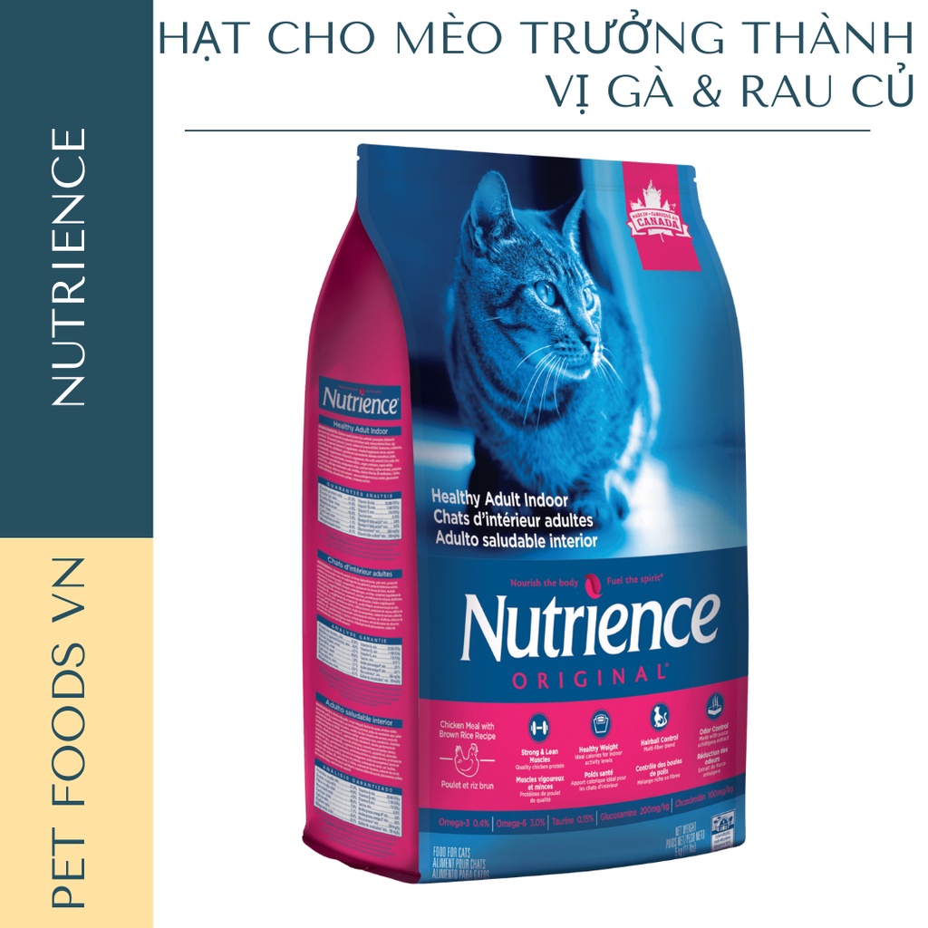 Hạt cho mèo trưởng thành NUTRIENCE Original Cat 5kg vị Gà